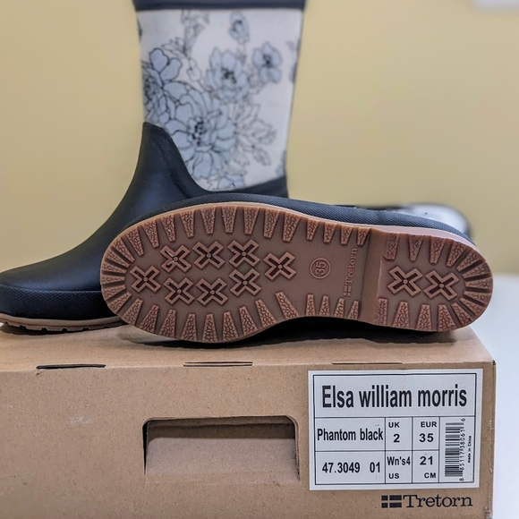 Tretorn Elsa William Morris Black Rain Boot. Women's size 5 - Picture 13 of 13